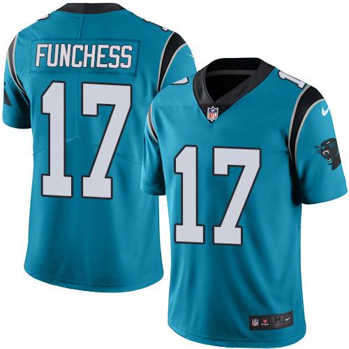 Nike Panthers #17 Devin Funchess Blue Men's Stitched NFL Limited Rush Jersey - Click Image to Close